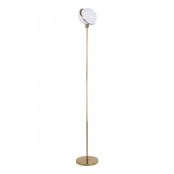 GloboStar® HUDSON 00500 Μοντέρνο Φωτιστικό Δαπέδου Μονόφωτο 1 x E27 Χρυσό Μεταλλικό Μπάλα Λευκό με Χρυσό D20 x H177cm