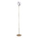 GloboStar® HUDSON 00500 Μοντέρνο Φωτιστικό Δαπέδου Μονόφωτο 1 x E27 Χρυσό Μεταλλικό Μπάλα Λευκό με Χρυσό D20 x H177cm