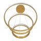 GloboStar® DIAMOND TRIO 61137-DECO Κρεμαστό Φωτιστικό Δαχτυλίδι-Κύκλος LED CCT 100W 12123lm 360° AC 220-240V - Εναλλαγή Φωτισμού μέσω Τηλεχειριστηρίου All In One Ψυχρό 6000k+Φυσικό 4500k+Θερμό 2700k Dimmable Φ25+40+60cm - Χρυσό Βούρτσας - 3 Years Warranty
