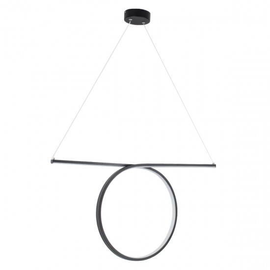 GloboStar® ROME 61294 Κρεμαστό Φωτιστικό Οροφής Linear Design LED CCT 24W 2640lm 200° AC 220-240V - Εναλλαγή Φωτισμού μέσω Διακόπτη On/Off All In One Ψυχρό 6000k+Φυσικό 4500k+Θερμό 2700k Μ65.5 x Π4 x Υ33cm - Μαύρο - 3 Years Warranty