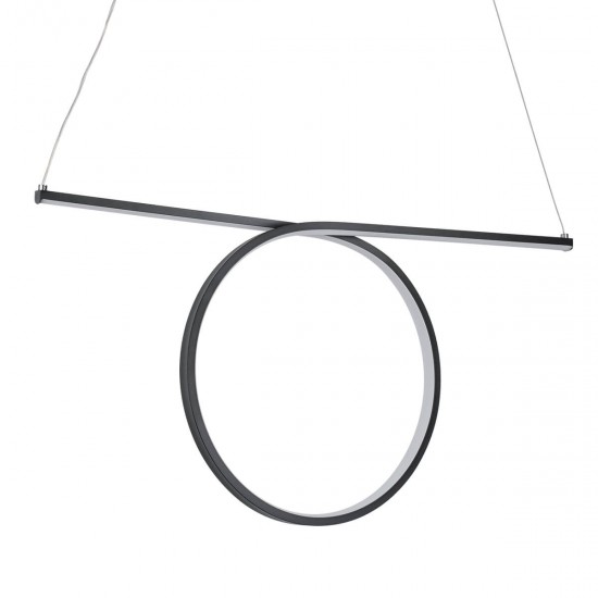 GloboStar® ROME 61294 Κρεμαστό Φωτιστικό Οροφής Linear Design LED CCT 24W 2640lm 200° AC 220-240V - Εναλλαγή Φωτισμού μέσω Διακόπτη On/Off All In One Ψυχρό 6000k+Φυσικό 4500k+Θερμό 2700k Μ65.5 x Π4 x Υ33cm - Μαύρο - 3 Years Warranty