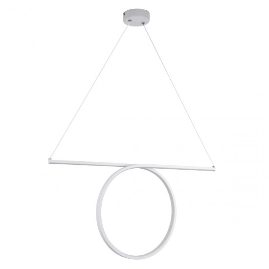 GloboStar® ROME 61295 Κρεμαστό Φωτιστικό Οροφής Linear Design LED CCT 24W 2640lm 200° AC 220-240V - Εναλλαγή Φωτισμού μέσω Διακόπτη On/Off All In One Ψυχρό 6000k+Φυσικό 4500k+Θερμό 2700k Μ65.5 x Π4 x Υ33cm - Λευκό - 3 Years Warranty