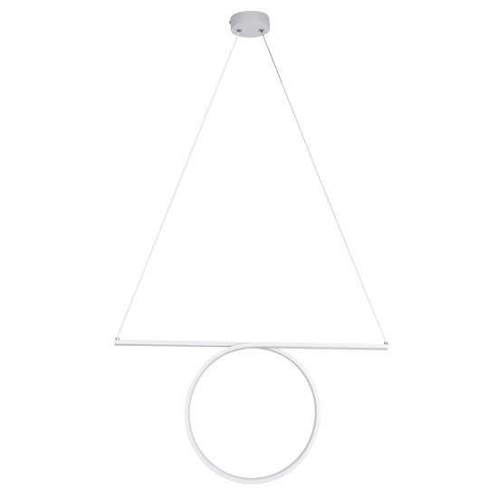 GloboStar® ROME 61295 Κρεμαστό Φωτιστικό Οροφής Linear Design LED CCT 24W 2640lm 200° AC 220-240V - Εναλλαγή Φωτισμού μέσω Διακόπτη On/Off All In One Ψυχρό 6000k+Φυσικό 4500k+Θερμό 2700k Μ65.5 x Π4 x Υ33cm - Λευκό - 3 Years Warranty