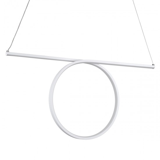 GloboStar® ROME 61295 Κρεμαστό Φωτιστικό Οροφής Linear Design LED CCT 24W 2640lm 200° AC 220-240V - Εναλλαγή Φωτισμού μέσω Διακόπτη On/Off All In One Ψυχρό 6000k+Φυσικό 4500k+Θερμό 2700k Μ65.5 x Π4 x Υ33cm - Λευκό - 3 Years Warranty