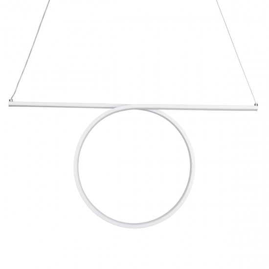 GloboStar® ROME 61295 Κρεμαστό Φωτιστικό Οροφής Linear Design LED CCT 24W 2640lm 200° AC 220-240V - Εναλλαγή Φωτισμού μέσω Διακόπτη On/Off All In One Ψυχρό 6000k+Φυσικό 4500k+Θερμό 2700k Μ65.5 x Π4 x Υ33cm - Λευκό - 3 Years Warranty