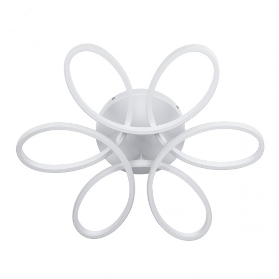 GloboStar® MARGARET 61401 Φωτιστικό Οροφής Design LED CCT 54W 6210lm 360° AC 220-240V - Εναλλαγή Φωτισμού μέσω Τηλεχειριστηρίου All In One Ψυχρό 6000k+Φυσικό 4500k+Θερμό 2700k Dimmable Φ57 x Υ12cm - Λευκό - 3 Years Warranty