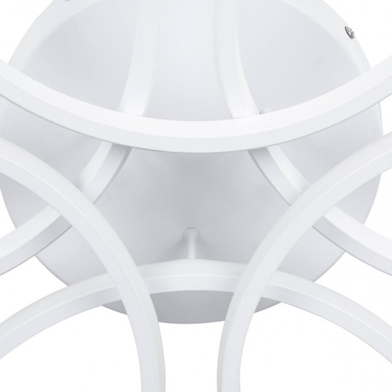 GloboStar® MARGARET 61401 Φωτιστικό Οροφής Design LED CCT 54W 6210lm 360° AC 220-240V - Εναλλαγή Φωτισμού μέσω Τηλεχειριστηρίου All In One Ψυχρό 6000k+Φυσικό 4500k+Θερμό 2700k Dimmable Φ57 x Υ12cm - Λευκό - 3 Years Warranty