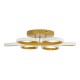 GloboStar® MARGARET 61403 Φωτιστικό Οροφής Design LED CCT 54W 6210lm 360° AC 220-240V - Εναλλαγή Φωτισμού μέσω Τηλεχειριστηρίου All In One Ψυχρό 6000k+Φυσικό 4500k+Θερμό 2700k Dimmable Φ57 x Υ12cm - Χρυσό Βούρτσας - 3 Years Warranty