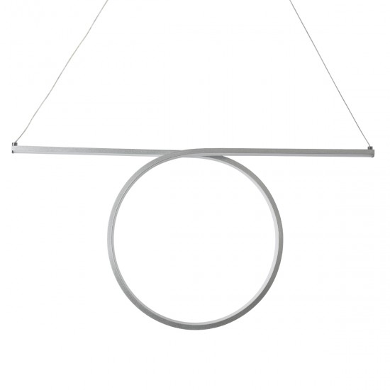 GloboStar® ROME 61296 Κρεμαστό Φωτιστικό Οροφής Linear Design LED CCT 24W 2640lm 200° AC 220-240V - Εναλλαγή Φωτισμού μέσω Διακόπτη On/Off All In One Ψυχρό 6000k+Φυσικό 4500k+Θερμό 2700k Μ65.5 x Π4 x Υ33cm - Ασημί Βούρτσας - 3 Years Warranty