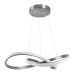 GloboStar® DEXTER 60498 Κρεμαστό Φωτιστικό Οροφής Design LED CCT 72W 8064lm 300° AC 220-240V - Εναλλαγή Φωτισμού μέσω Τηλεχειριστηρίου All In One Ψυχρό 6000k+Φυσικό 4500k+Θερμό 2700k Dimmable Φ56cm - Νίκελ Ασημί Βούρτσας - 3 Years Warranty