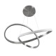 GloboStar® DEXTER 60498 Κρεμαστό Φωτιστικό Οροφής Design LED CCT 72W 8064lm 300° AC 220-240V - Εναλλαγή Φωτισμού μέσω Τηλεχειριστηρίου All In One Ψυχρό 6000k+Φυσικό 4500k+Θερμό 2700k Dimmable Φ56cm - Νίκελ Ασημί Βούρτσας - 3 Years Warranty