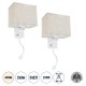 GloboStar® ROULETTE-S 61383 Μοντέρνο Φωτιστικό Τοίχου - Απλίκα Ξενοδοχείου Bed Side LED 3W 360lm & 1 x E27 36° & 360° AC 220-240V - Reading Up/Down Light - Φορτιστής USB 3A - Μ17 x Π20 x Υ37cm - Φυσικό Λευκό 4500K - Λευκό με Μπεζ Καπέλο - Σετ 2 Τε GloboStar® ROULETTE-S 61383 Μοντέρνο Φωτιστικό Τοίχου - Απλίκα Ξενοδοχείου Bed Side LED 3W 360lm & 1 x E27 36° & 360° AC 220-240V - Reading Up/Down Light - Φορτιστής USB 3A - Μ17 x Π20 x Υ37cm - Φυσικό Λευκό 4500K - Λευκό με Μπεζ Καπέλο - Σετ 2 Τε