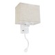 GloboStar® ROULETTE-S 61383 Μοντέρνο Φωτιστικό Τοίχου - Απλίκα Ξενοδοχείου Bed Side LED 3W 360lm & 1 x E27 36° & 360° AC 220-240V - Reading Up/Down Light - Φορτιστής USB 3A - Μ17 x Π20 x Υ37cm - Φυσικό Λευκό 4500K - Λευκό με Μπεζ Καπέλο - Σετ 2 Τε GloboStar® ROULETTE-S 61383 Μοντέρνο Φωτιστικό Τοίχου - Απλίκα Ξενοδοχείου Bed Side LED 3W 360lm & 1 x E27 36° & 360° AC 220-240V - Reading Up/Down Light - Φορτιστής USB 3A - Μ17 x Π20 x Υ37cm - Φυσικό Λευκό 4500K - Λευκό με Μπεζ Καπέλο - Σετ 2 Τε