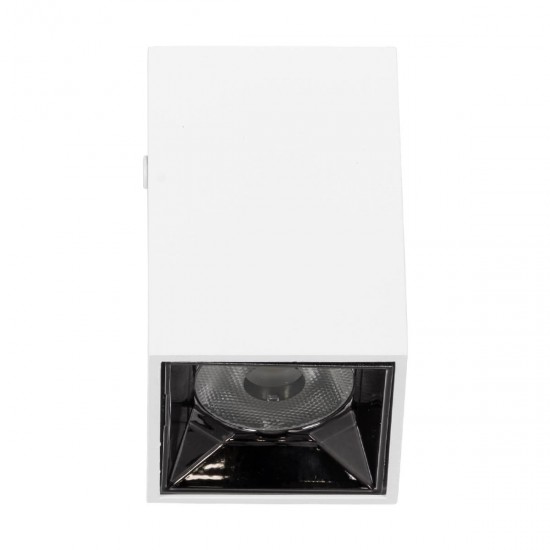 GloboStar® LUMINAR SUPERIOR 60322 Επιφανειακό LED Spot Downlight TrimLess 3W 420lm 36° AC 220-240V IP20 Μ4.2 x Π4.2 x Υ6.6cm - Λευκό με Κάτοπτρο Χρωμίου - Φυσικό Λευκό 4500K - Bridgelux High Lumen Chip Gen2 - TÜV Certified Driver - 5 Years Warranty