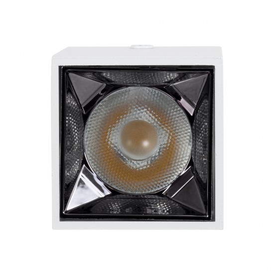 GloboStar® LUMINAR SUPERIOR 60322 Επιφανειακό LED Spot Downlight TrimLess 3W 420lm 36° AC 220-240V IP20 Μ4.2 x Π4.2 x Υ6.6cm - Λευκό με Κάτοπτρο Χρωμίου - Φυσικό Λευκό 4500K - Bridgelux High Lumen Chip Gen2 - TÜV Certified Driver - 5 Years Warranty