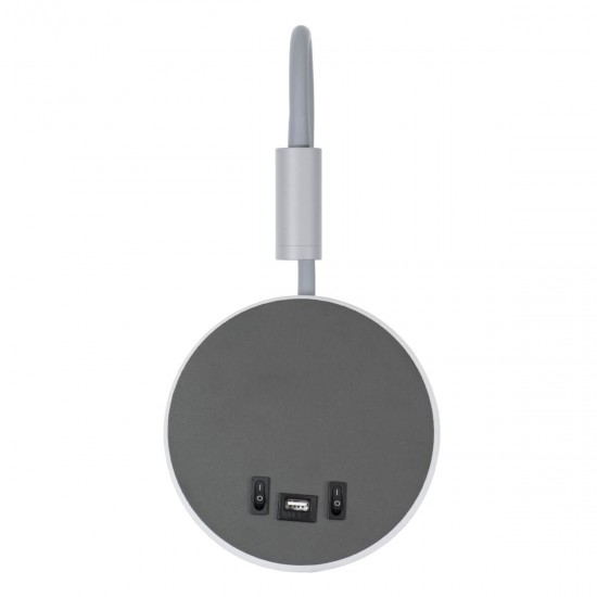 GloboStar® GOOSE 60882 Μοντέρνο Φωτιστικό Τοίχου - Απλίκα Ξενοδοχείου Bed Side LED 6W 600lm 36° & 360° AC 220-240V - Reading Light & 360° Κρυφός Φωτισμός - Φορτιστής USB 3A - Μ15.5 x Π15 x Υ30.5cm - Φυσικό Λευκό 4500K - Γκρι Ανθρακί GloboStar® GOOSE 60882 Μοντέρνο Φωτιστικό Τοίχου - Απλίκα Ξενοδοχείου Bed Side LED 6W 600lm 36° & 360° AC 220-240V - Reading Light & 360° Κρυφός Φωτισμός - Φορτιστής USB 3A - Μ15.5 x Π15 x Υ30.5cm - Φυσικό Λευκό 4500K - Γκρι Ανθρακί