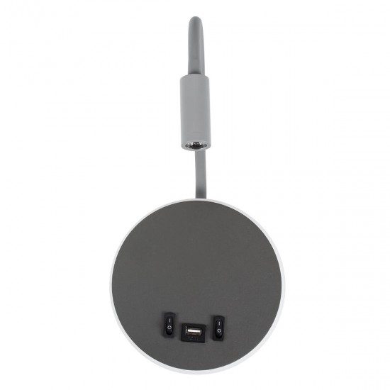 GloboStar® GOOSE 60882 Μοντέρνο Φωτιστικό Τοίχου - Απλίκα Ξενοδοχείου Bed Side LED 6W 600lm 36° & 360° AC 220-240V - Reading Light & 360° Κρυφός Φωτισμός - Φορτιστής USB 3A - Μ15.5 x Π15 x Υ30.5cm - Φυσικό Λευκό 4500K - Γκρι Ανθρακί GloboStar® GOOSE 60882 Μοντέρνο Φωτιστικό Τοίχου - Απλίκα Ξενοδοχείου Bed Side LED 6W 600lm 36° & 360° AC 220-240V - Reading Light & 360° Κρυφός Φωτισμός - Φορτιστής USB 3A - Μ15.5 x Π15 x Υ30.5cm - Φυσικό Λευκό 4500K - Γκρι Ανθρακί