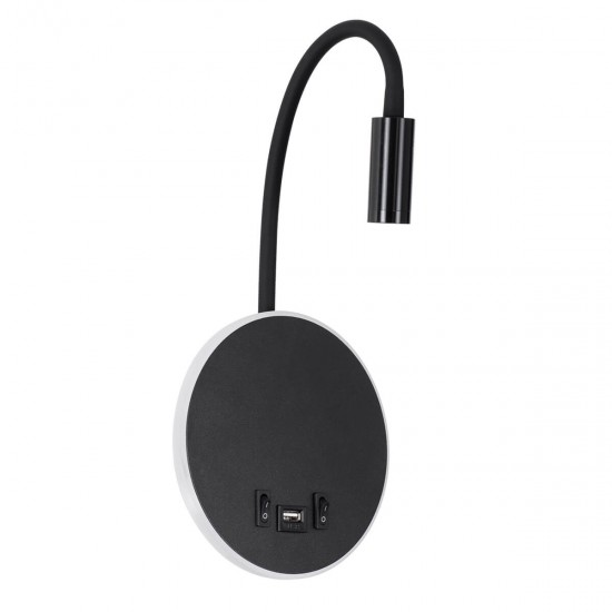 GloboStar® GOOSE 60883 Μοντέρνο Φωτιστικό Τοίχου - Απλίκα Ξενοδοχείου Bed Side LED 6W 600lm 36° & 360° AC 220-240V - Reading Light & 360° Κρυφός Φωτισμός - Φορτιστής USB 3A - Μ15.5 x Π15 x Υ30.5cm - Φυσικό Λευκό 4500K - Μαύρο GloboStar® GOOSE 60883 Μοντέρνο Φωτιστικό Τοίχου - Απλίκα Ξενοδοχείου Bed Side LED 6W 600lm 36° & 360° AC 220-240V - Reading Light & 360° Κρυφός Φωτισμός - Φορτιστής USB 3A - Μ15.5 x Π15 x Υ30.5cm - Φυσικό Λευκό 4500K - Μαύρο