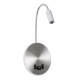 GloboStar® GOOSE 60884 Μοντέρνο Φωτιστικό Τοίχου - Απλίκα Ξενοδοχείου Bed Side LED 6W 600lm 36° & 360° AC 220-240V - Reading Light & 360° Κρυφός Φωτισμός - Φορτιστής USB 3A - Μ15.5 x Π15 x Υ30.5cm - Φυσικό Λευκό 4500K - Ασημί Νίκελ