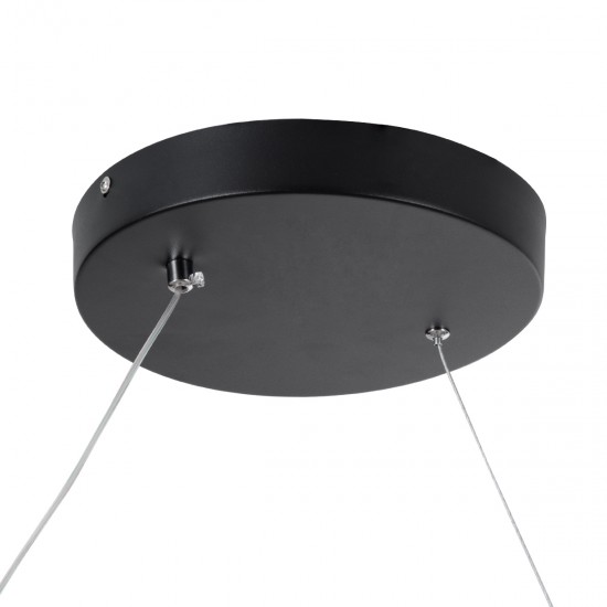 GloboStar® SPIRALE 61283 Κρεμαστό Φωτιστικό Οροφής Design LED CCT 75W 8400lm 300° AC 220-240V - Εναλλαγή Φωτισμού μέσω Τηλεχειριστηρίου All In One Ψυχρό 6000k+Φυσικό 4500k+Θερμό 2700k Dimmable Μ72 x Π25 x Υ18cm - Μαύρο - 3 Years Warranty