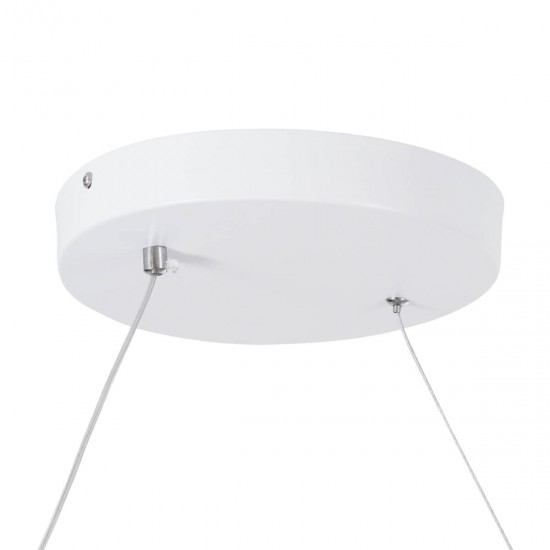 GloboStar® SPIRALE 61284 Κρεμαστό Φωτιστικό Οροφής Design LED CCT 75W 8400lm 300° AC 220-240V - Εναλλαγή Φωτισμού μέσω Τηλεχειριστηρίου All In One Ψυχρό 6000k+Φυσικό 4500k+Θερμό 2700k Dimmable Μ72 x Π25 x Υ18cm - Λευκό - 3 Years Warranty