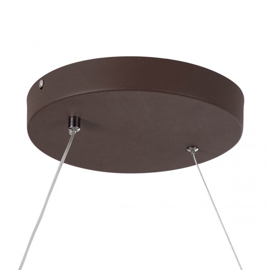 GloboStar® SPIRALE 61287 Κρεμαστό Φωτιστικό Οροφής Design LED CCT 75W 8400lm 300° AC 220-240V - Εναλλαγή Φωτισμού μέσω Τηλεχειριστηρίου All In One Ψυχρό 6000k+Φυσικό 4500k+Θερμό 2700k Dimmable Μ72 x Π25 x Υ18cm - Καφέ - 3 Years Warranty