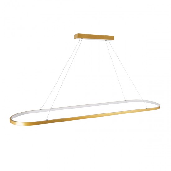 GloboStar® BOLIVAR 61274 Κρεμαστό Φωτιστικό Οροφής Design LED CCT 54W 6210lm 300° AC 220-240V - Εναλλαγή Φωτισμού μέσω Τηλεχειριστηρίου All In One Ψυχρό 6000k+Φυσικό 4500k+Θερμό 2700k Dimmable Μ120 x Π30 x Υ2cm - Χρυσό Βούρτσας - 3 Years Warranty GloboStar® BOLIVAR 61274 Κρεμαστό Φωτιστικό Οροφής Design LED CCT 54W 6210lm 300° AC 220-240V - Εναλλαγή Φωτισμού μέσω Τηλεχειριστηρίου All In One Ψυχρό 6000k+Φυσικό 4500k+Θερμό 2700k Dimmable Μ120 x Π30 x Υ2cm - Χρυσό Βούρτσας - 3 Years Warranty