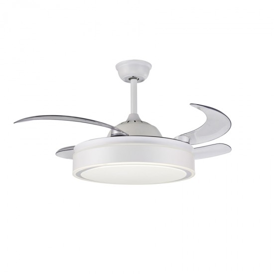 5028 - Ανεμιστήρας Οροφής με Φως και Τηλεχειριστήριο σε Λευκό Χρώμα